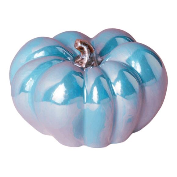 AUTUMN HILL 8in Ceramic Iridescent Pumpkin - Picture 1 of 1